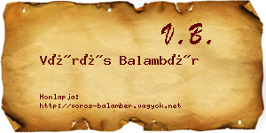 Vörös Balambér névjegykártya