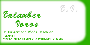balamber voros business card